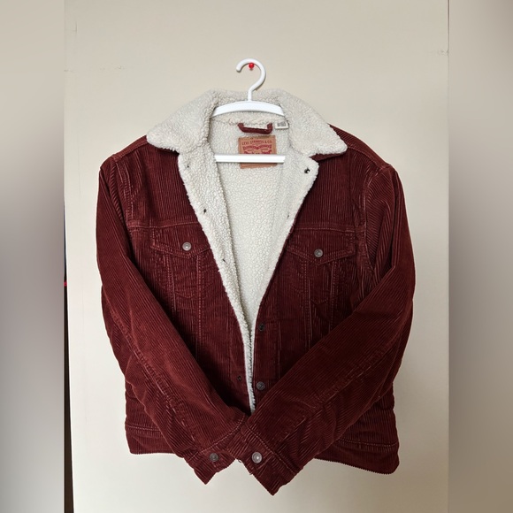 Levi’s Corduroy Sherpa-Lined Trucker Fall Winter Jacket - M - Picture 4 of 10
